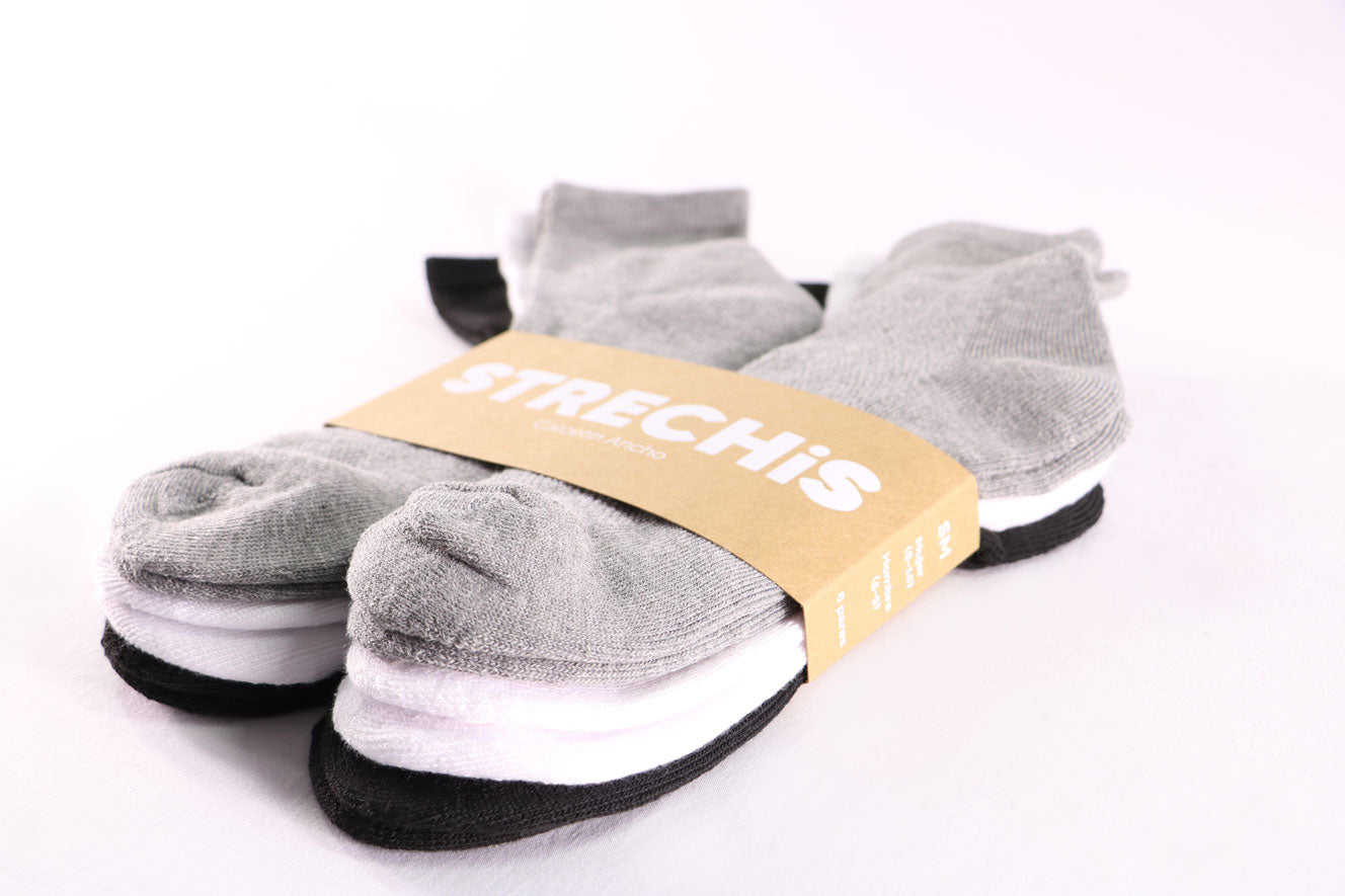 Paquete de Calcetines al Tobillo Anchos en Colores Monocromáticos