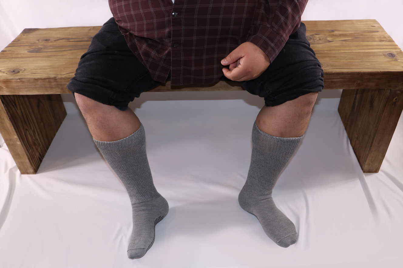 Super Wide Socks in Grey with Anti-Slip